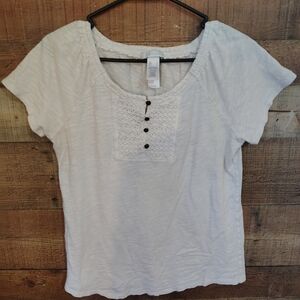Classic White Short Sleeve Women's Top